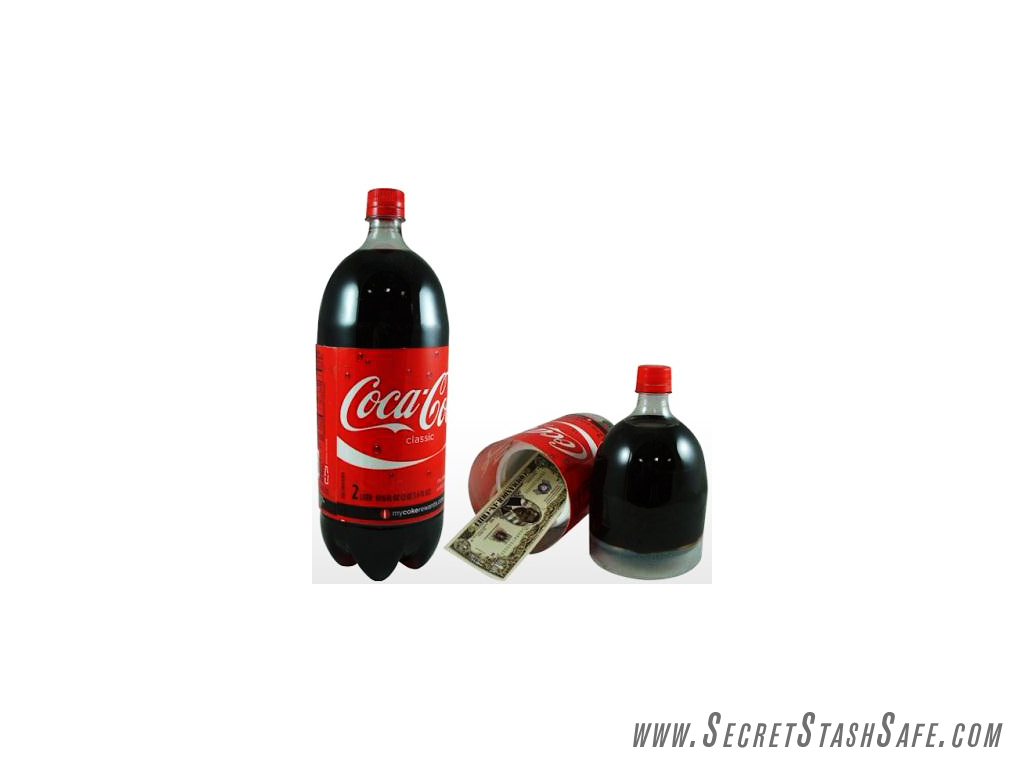 Coca Cola Soda Secret Stash 2 Liter Bottle Hidden Diversion Security Safe 2